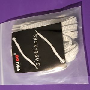 2 pair double layer flat sneaker shoelaces white/gray color